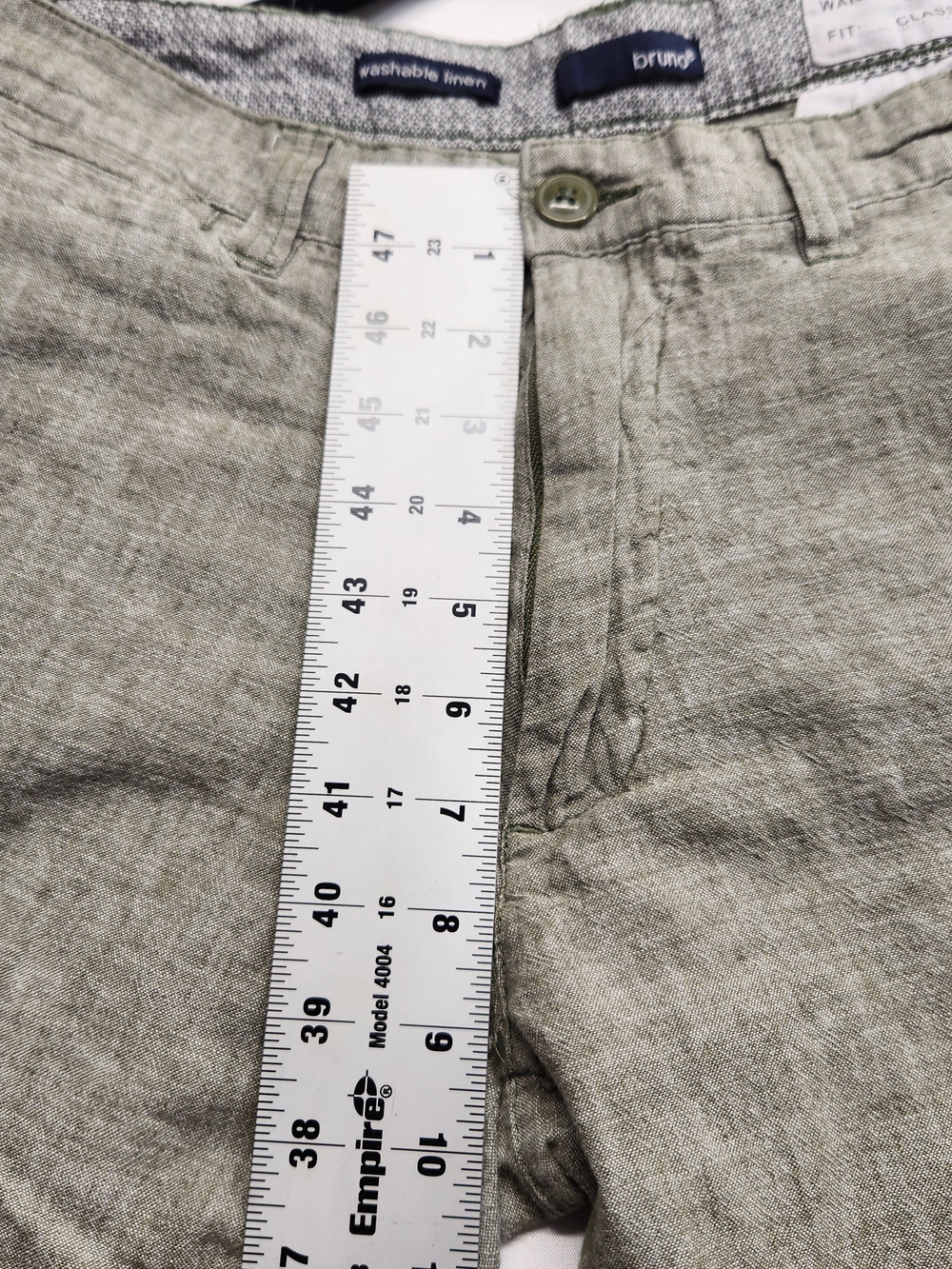 ⭐️Bruno Linen Blend Chino Shorts Sage Green 32 Classic Coastal - Picture 4 of 13